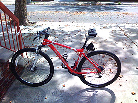 Gary Fischer 2010 Red Mamba 29er with Spiderflex seat  made Elad's ride comfortable and painfree during extremely hot ride. - NYC - Elad