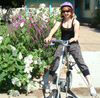 Cheryl's Folding Bicycle with a Spiderflex Saddle