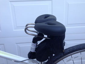Terri's installed Spiderflex saddle - side profile