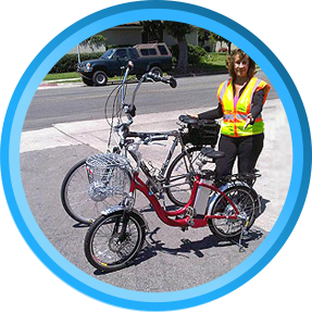 Female cyclist with 2 bicycle -Spiderflex Bike Seats
