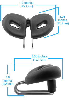 Spiderflex Seat Dimensions - Top View - Side View